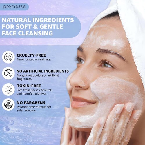 Promesse Acne Control Facial Cleanser - Glycolic & Salicylic Acid Exfoliating Face Wash | Rose Scented Hydrating Formula - 4 fl oz