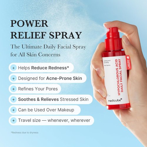 Medicube Power Soothing Spray - Hypochlorous Acid Facial Mist for All Skin Types | 1.69 fl. oz | Daily Calming Care