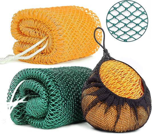 Skiennix African Net Sponge - Exfoliating Body Scrubber for Daily Use | 2 Pack (Yellow & Dark Green)