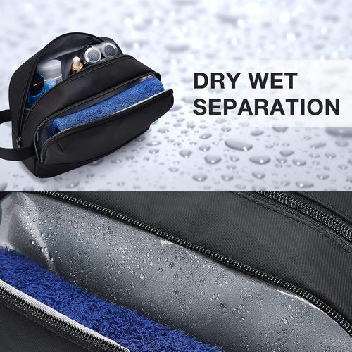 BAGSMART Travel Toiletry Bag - Water-Resistant Dopp Kit for Men | Medium Size, Black