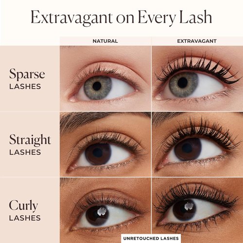 Laura Mercier Caviar Extravagant Mascara - Volume & Length with 3X Curl, 24HR Wear, Intense Black
