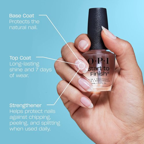 OPI Nail Lacquer Base Coat - Clear Nail Polish for Chip Resistance & Nail Protection
