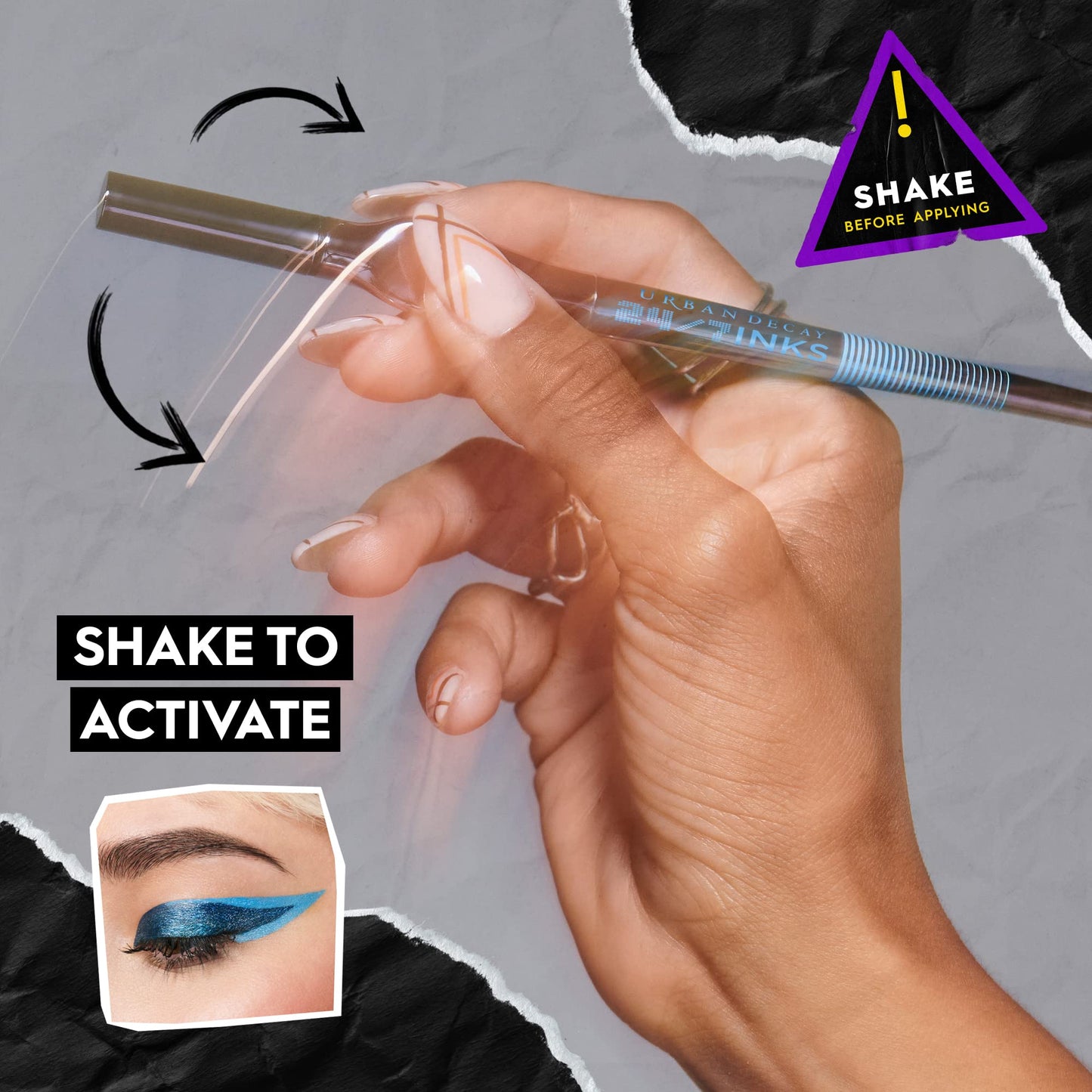 Urban Decay 24/7 Inks Liquid Eyeliner Pen, Water-Resistant, Smudge-Resistant, Fine Tip Graphic Liner, Ergonomic Grip, All Day Wear, Bold Liquid Liner Colors in Matte & Shimmer Finishes - 0.01 fl oz