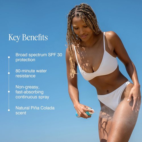 COOLA Organic Sunscreen SPF 30 - Vegan & Gluten-Free Sunblock Spray for Daily Skin Protection | Piña Colada Scent