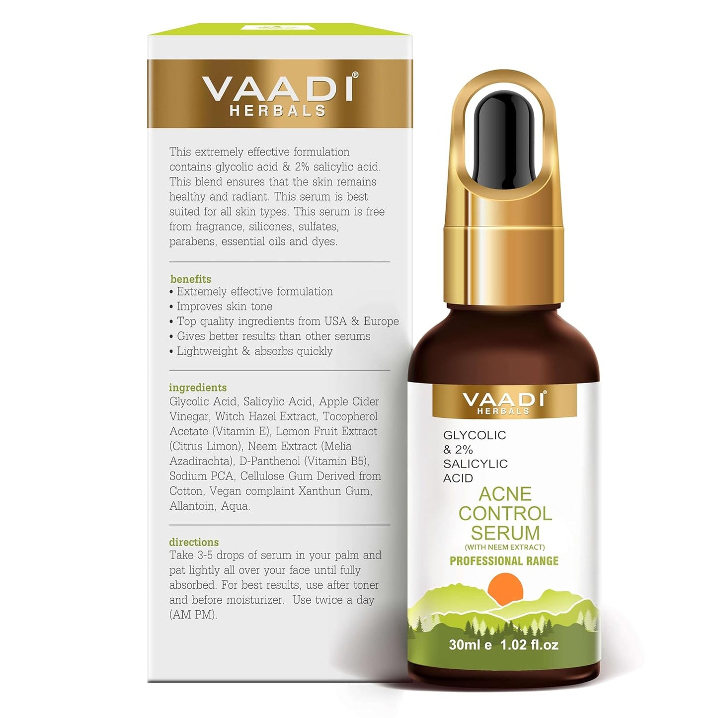 Skiennix Anti Acne Face Serum - Glycolic & 2% Salicylic Acid, 30ml for Clear Skin