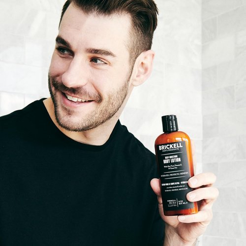 Brickell Men's Deep Moisture Body Lotion - Natural & Organic Hydration for Dry Skin, 8 Oz