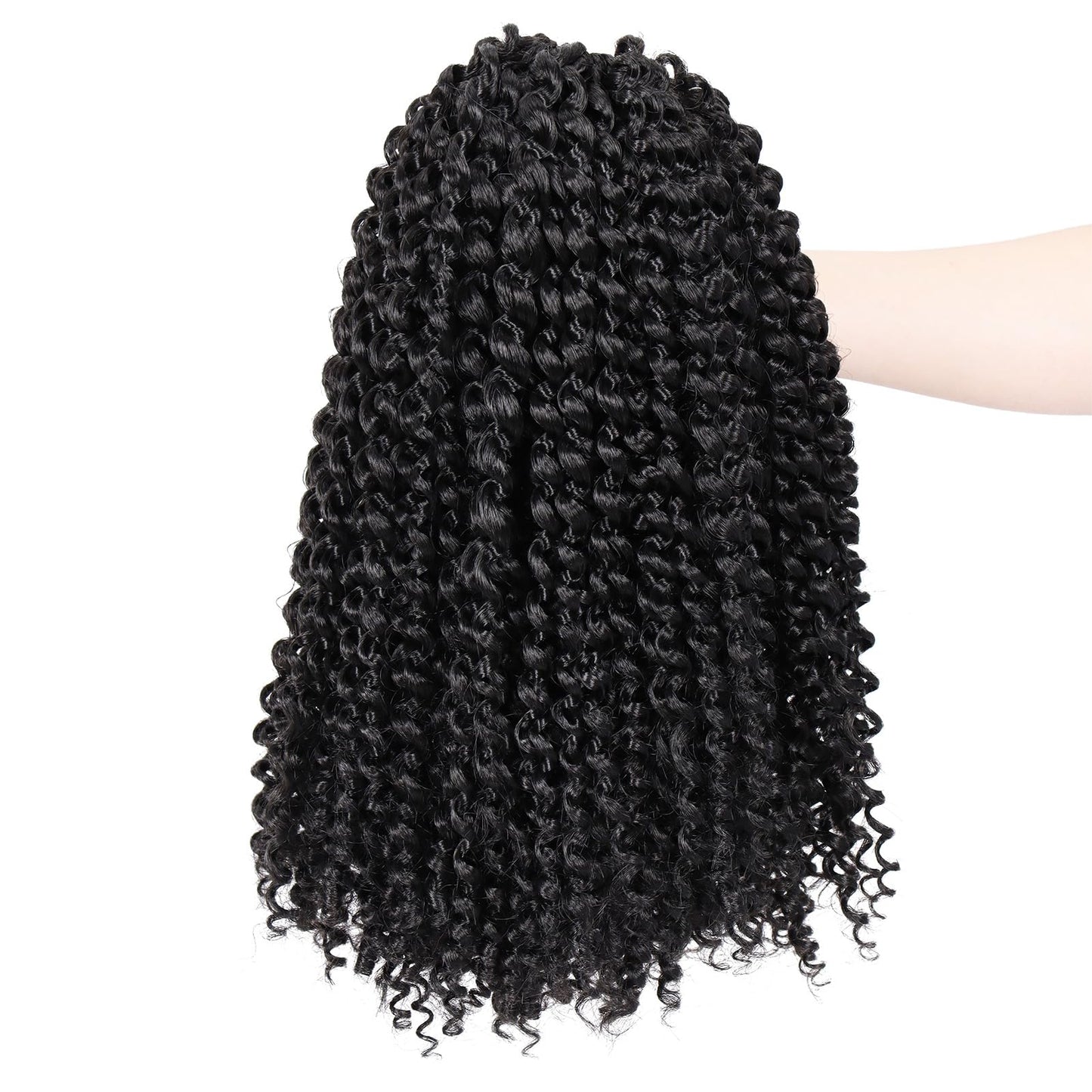 Dorsanee Passion Twist Hair 16 Inch 7 Packs Water Wave Crochet Hair Long Bohemian Curly Braiding Hair for Butterfly Locs, Faux Locs, Boho Style Spring Twist Crochet Braids (1B#)