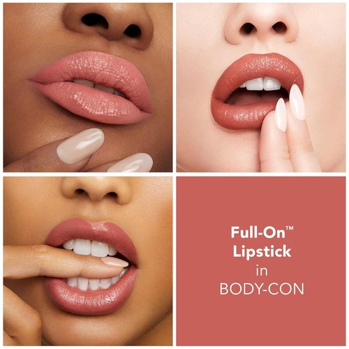 BUXOM Full-On Plumping Satin Lipstick - Pigment-Rich Creamy Color with Peptides & Hyaluronic Acid