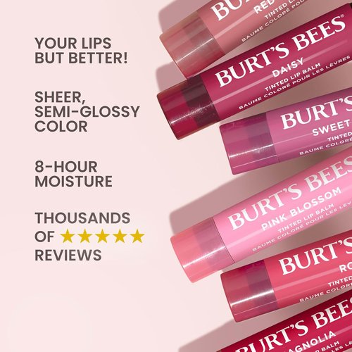 Burt's Bees Lip Tint Balm - Long-Lasting Hydrating Formula with Shea Butter | Hibiscus, 1 Tube