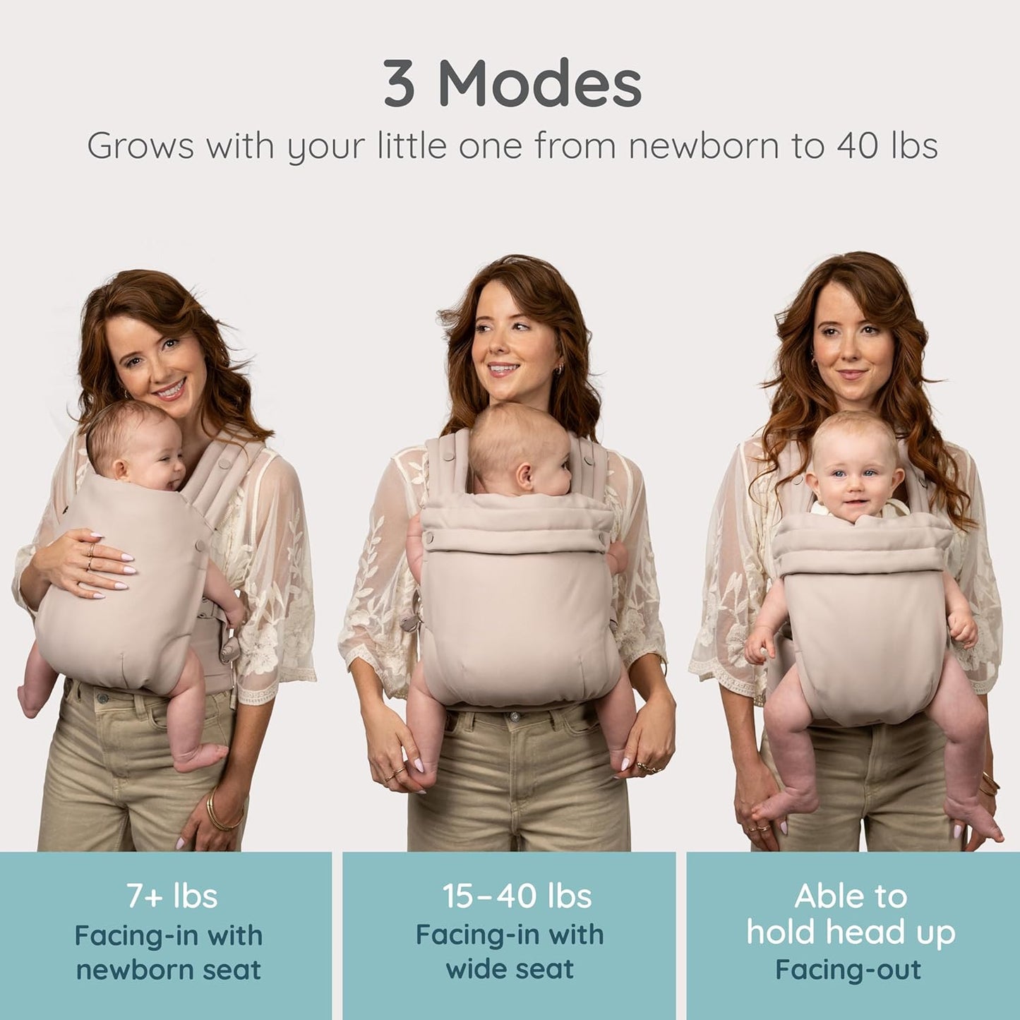 Infantino Honey Blossom Baby Carrier - Ergonomic Infant to Toddler Support, Adjustable Seat, 7-40 lbs | Toasted Almond