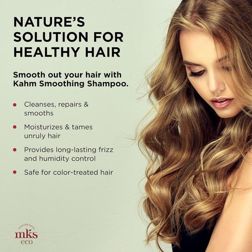 MKS Eco Kahm Smoothing Shampoo - Cleanse & Repair Hair with Moroccan Argan Oil - Vegan & Cruelty-Free