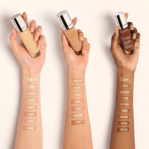 Clarins Skin Illusion Foundation - Longwear Full Coverage with Luminous Matte Finish | 24H Hydration | 1 Fl Oz