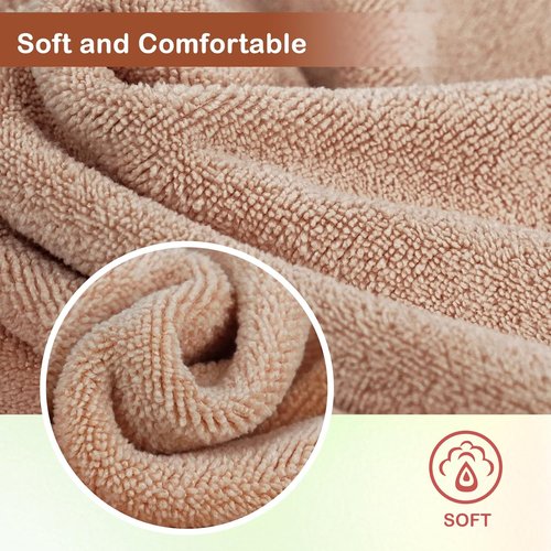 Nugilla Makeup Remover Cloth - Reusable Microfiber Towels, Fast-Drying 12x12 Inch, 6 Pack in Brown