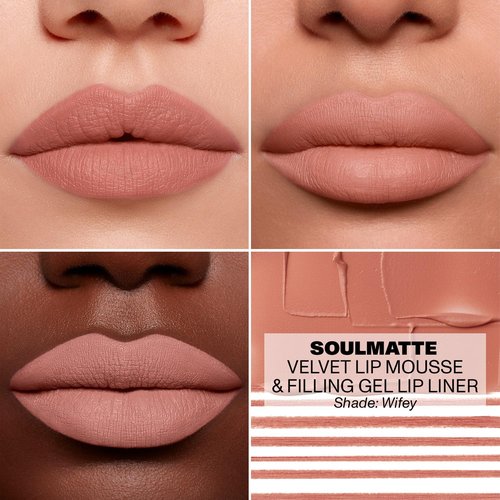 MORPHE Soulmatte Gel Lip Liner - Creamy Matte Lip Pencil with Sweet Almond Oil - Wifey (0.007 oz)