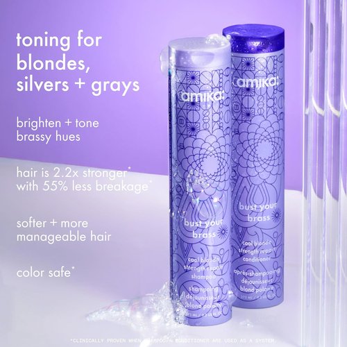 Amika Bust Your Brass Cool Blonde Conditioner - Strength Repair Formula | 275ml