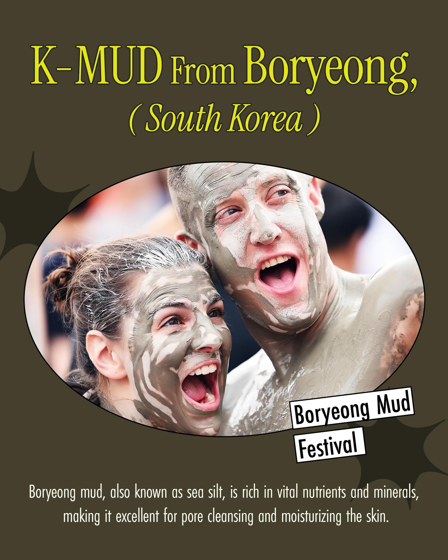 BRMUD Relief Mud Mask - Cardi B Mask - Body Mud Hydrating & Moisturizing Deep Pore Cleanser Face & Body Mask w/ 91.8% Nature-Derived Ingredients - K Beauty Oil Control Wash Off Body Mud (3.71 fl oz)