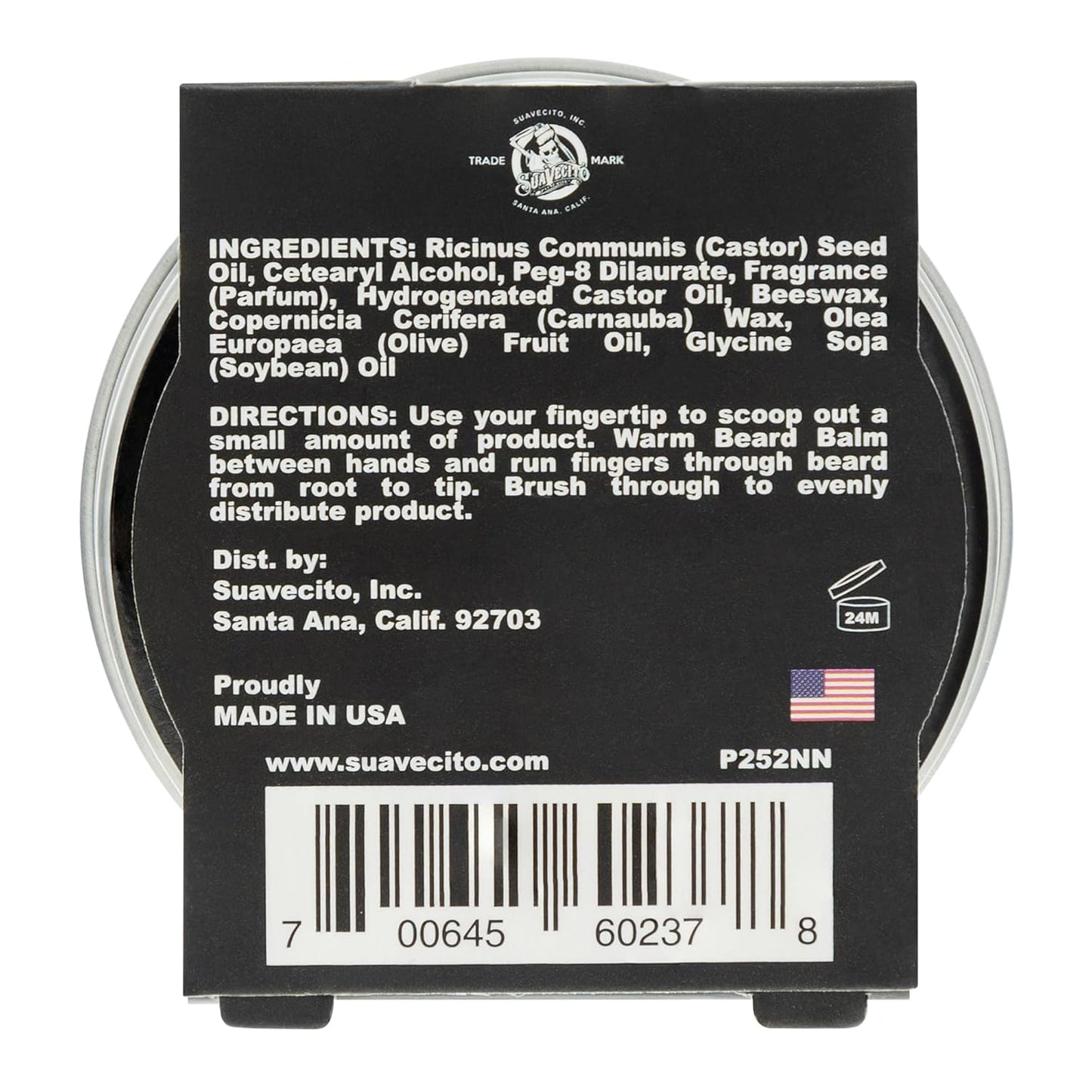Suavecito Beard Balm | Original Scent 1.5 oz - Nourishes & Conditions Hair and Skin, Eliminates Dryness