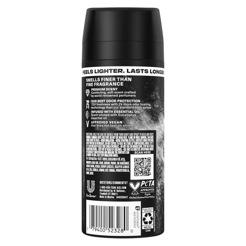 AXE Fine Fragrance Collection Body Spray Pure Coconut 72 Hour Freshness Aluminum Free 2.9 oz