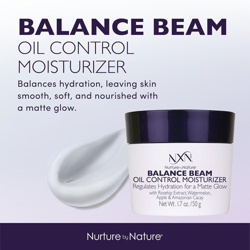 NxN Balance Beam Oil Control Gel Cream - Natural Anti-Aging Moisturizer for Oily Skin | 1.7 Oz