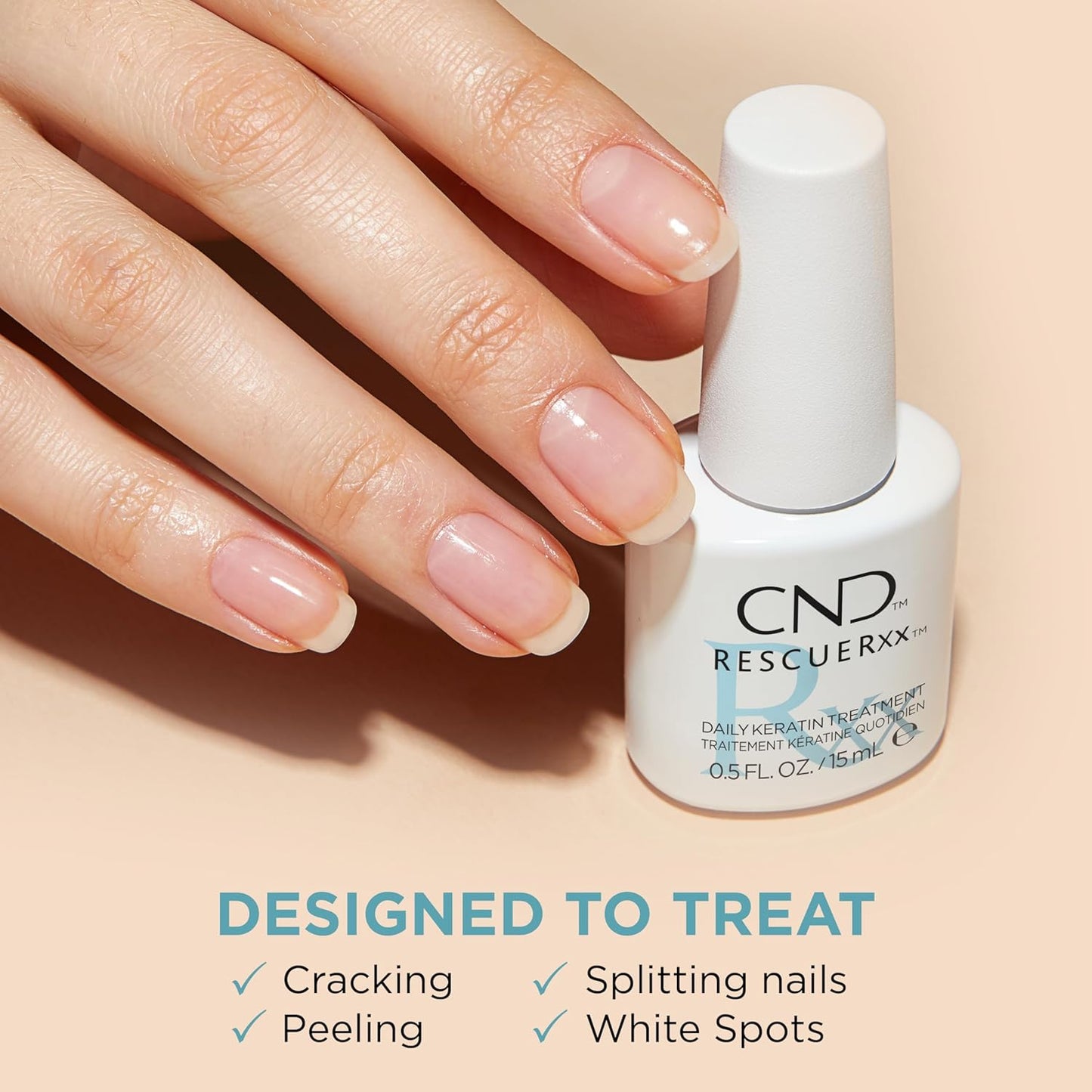 CND RescueRxx Nail Care - Daily Keratin Treatment for Stronger, Healthier Nails