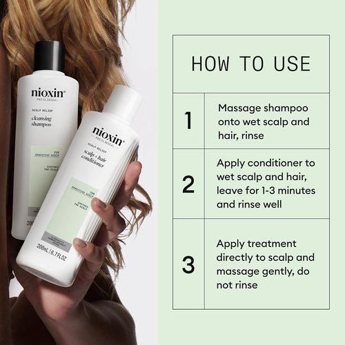 Nioxin Scalp Relief System Kit - Soothing Solution for Sensitive, Itchy Scalp | Aloe Vera & Vitamin E | Trial Size