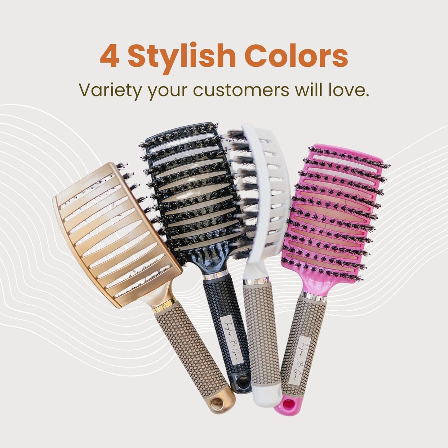 Skiennix Detangling Hair Brush - Gentle Knot Remover with Flexible Bristles | Lightweight Ergonomic Design, Black