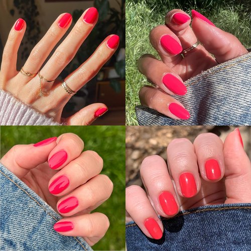 Olive & June Quick Dry Nail Polish - Pomodoro Tomato Red-Pink | Vegan, 15-Free, Smudgeproof | Lasts Up to 5 Days