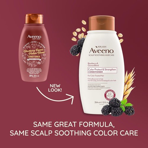 Aveeno Blackberry & Quinoa Conditioner - Strengthens Color-Treated Hair, Moisturizing, 12 fl oz