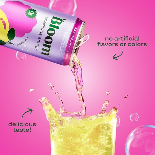 Bloom Nutrition Sparkling Energy Drink - Variety Pack with Natural Caffeine | Zero Sugar, 180mg Caffeine, 12oz (12 Pack)