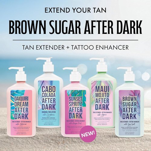 Brown Sugar After Dark Tan Extender - Tattoo Enhancer with Sea Salt & Tigergrass, 18 Fl Oz