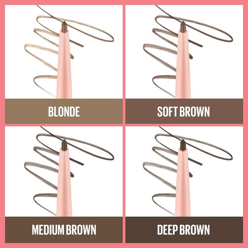 Maybelline Total Temptation Eyebrow Definer Pencil - Medium Brown Shade, 1 Count for Perfect Brows