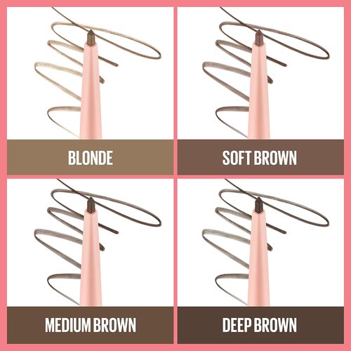 Maybelline Total Temptation Eyebrow Definer Pencil - Medium Brown, Perfect for Flawless Brows