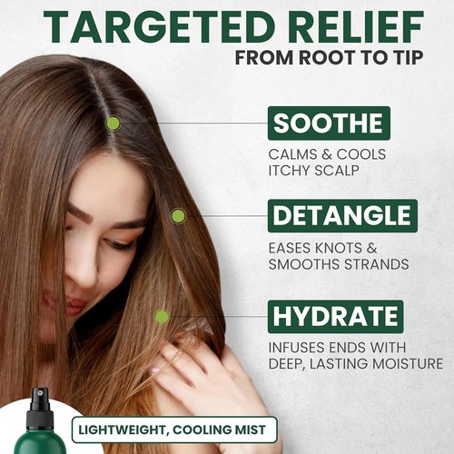 KESMEDIK Leave-In Conditioner Spray - Tea Tree & Rosemary for Frizz Control | Anti-Dandruff Treatment, Paraben & Sulfate Free