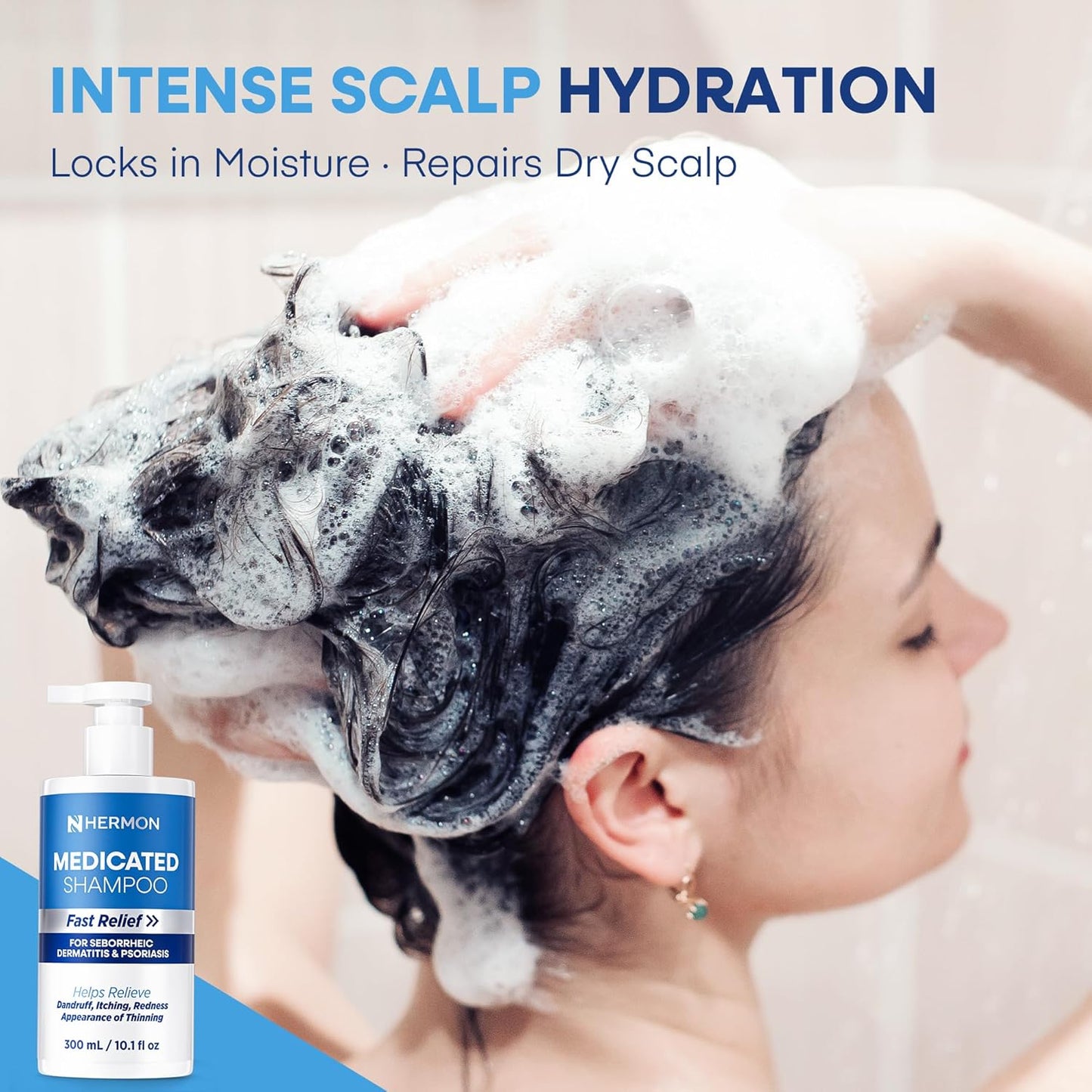 Skiennix Medicated Shampoo - Plant-Based Formula for Scalp Dermatitis & Psoriasis | 300ml/10.0fl oz