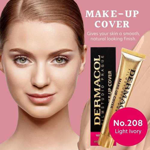 Dermacol Full Coverage Matte Foundation - Waterproof SPF 30 for Oily Skin & Acne, 30g | Shade 208
