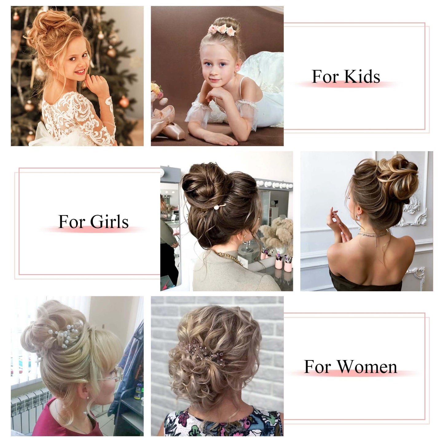 SEGO Human Hair Messy Bun Hair Piece Scrunchies Real Human Hair Natural Wavy Smoothed Updo Hairpieces Donut Chignon Ponytail Extensions for Women Girls-Medium Brown&Dark Blonde