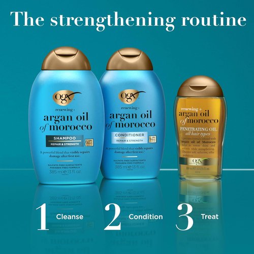 OGX Renewing Argan Oil of Morocco - Cold-Pressed Hair Treatment & Shine Oil for All Hair Types, 3.3 fl oz