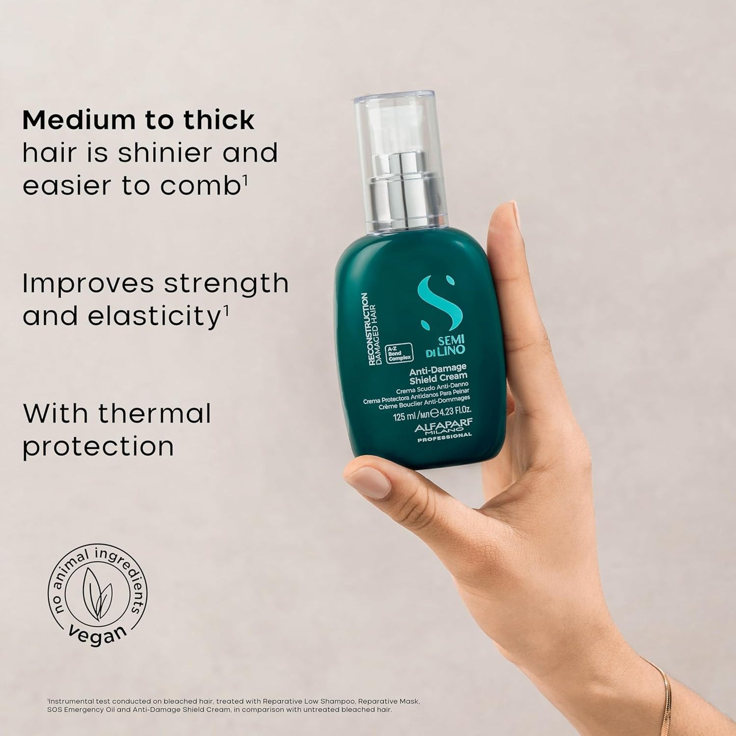 Alfaparf Milano Semi Di Lino Hair Treatment Cream - Bond Repair & Thermal Protection - Vegan (4.23 oz)