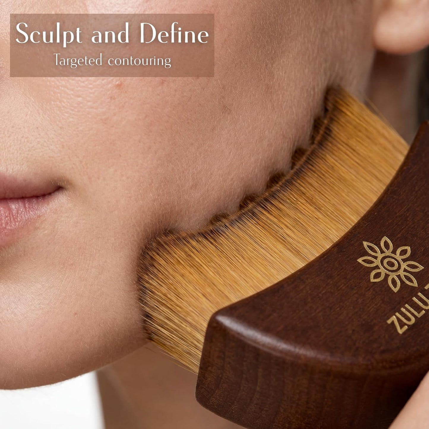 Skiennix Lymphatic Contour Face Brush - 100% Wood Handle for Manual Drainage & Sculpting
