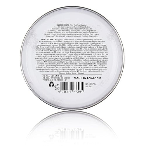 Dapper Dan Nourishing Beard Balm - Essential Oils & Waxes for Styling | Vanilla & Raspberry, 1.69 fl oz