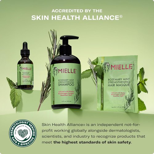 Mielle Organics Rosemary Mint Biotin Shampoo - Moisturizing Formula for Stronger Hair (12 oz)