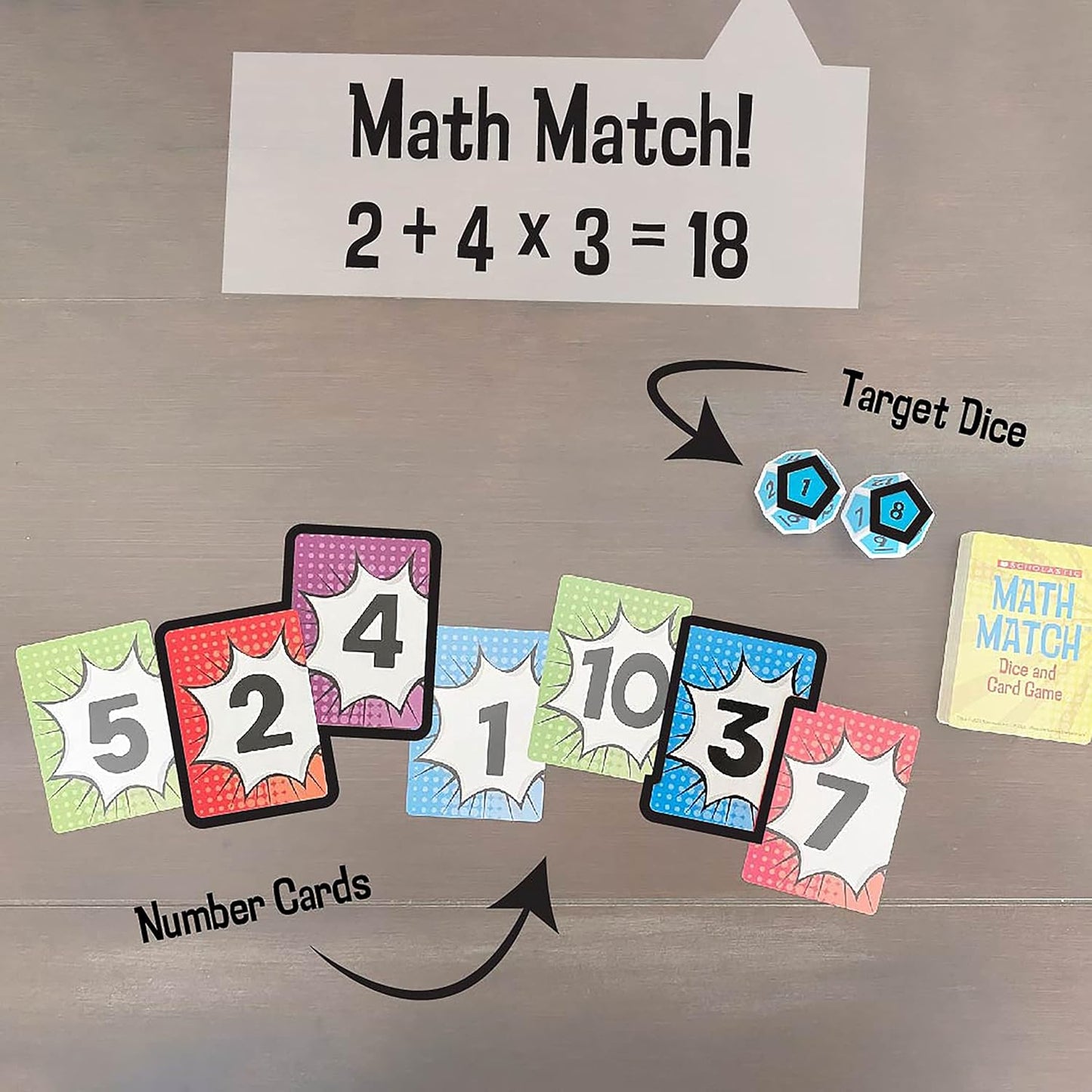University Games | Scholastic Math Match Travel Dice Game - Fun Math Reinforcement for Kids Ages 5+