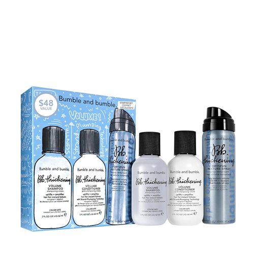 Bumble and bumble. Thickening Hair Volumizing Starter Travel Size Gift Set | Thickening Shampoo, Conditioner + Dryspun Texture Spray | Includes 3 Pieces |For Fine to Medium Hair| Perfect for Gifting