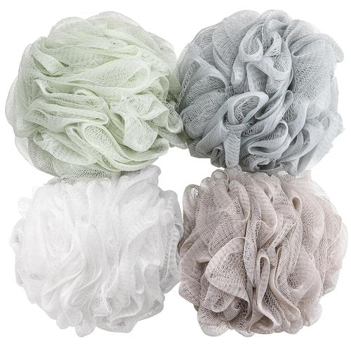 BTYMS Bath Sponge | 60g Mesh Loofah Pouf Set - Soft Body Wash Scrunchies | Pack of 4