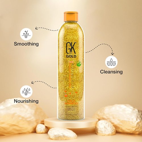 GK HAIR Gold Shampoo - Hydrating Hair Cleanser with Aloe Vera & Shea Butter | 8.5 Oz for Frizz Control & Shine