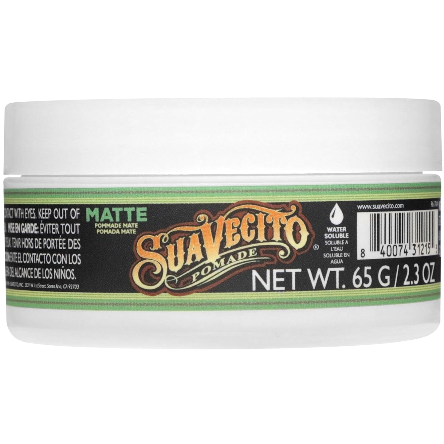 Suavecito Pomade - Matte Hair Paste for Natural Texture - Medium Hold, 2.3 oz, 1 Pack