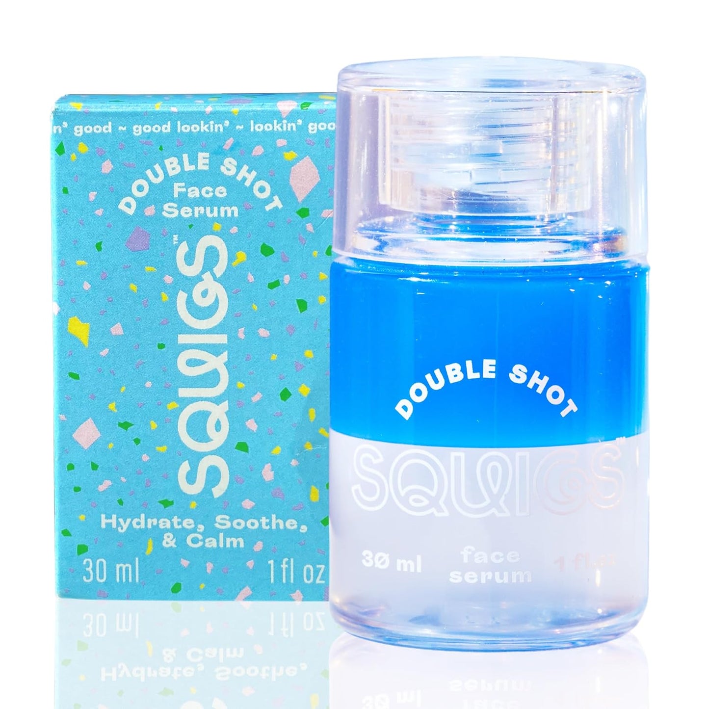 Squigs Bi-Phase Hyaluronic Acid Serum for Face - Ayurvedic Hydrating Face Serum with Niacinamide, Squalane & Turmeric for Moisturized, Glowing Skin - Vegan, Clean Beauty & Paraben Free - 1 FL OZ