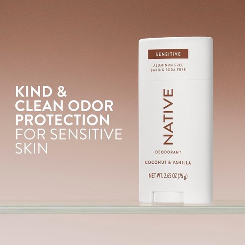 Native Sensitive Deodorant - 72-Hour Odor Control | Aluminum-Free, Naturally Derived, Coconut & Vanilla Scent