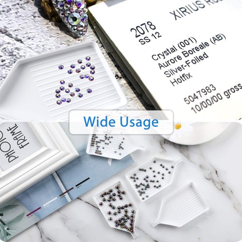 6PCS Plastic Diamond Art Painting Bead Sorting Trays (3.8 x 2.2 Inches), Accessories and Tools for DIY Crafts