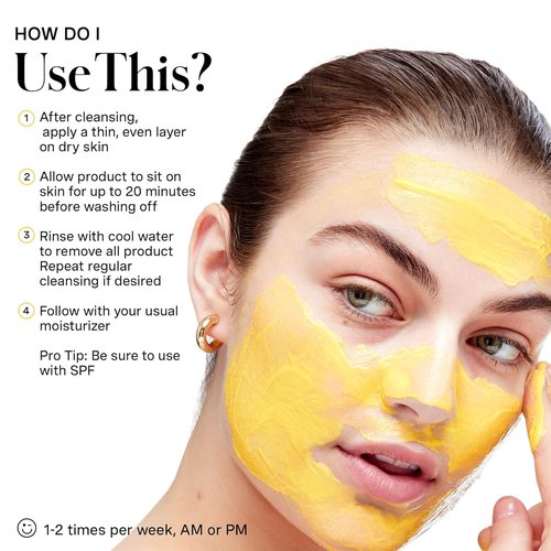 Kate Somerville Mega-C Vitamin C Brightening Facial Mask - Clinic-Grade Treatment for Even Skin Tone, 2 Fl Oz